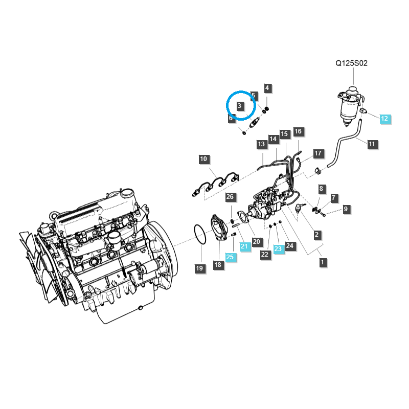 inyectores de combustible - Inyector / 120 bar / EGQ125 / Tractor LS / N.º 40007662
