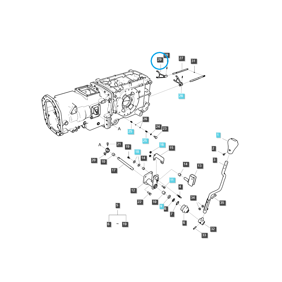 Fork, guide, gear selector (L) / TRG291 / Ls Tractor 40031421