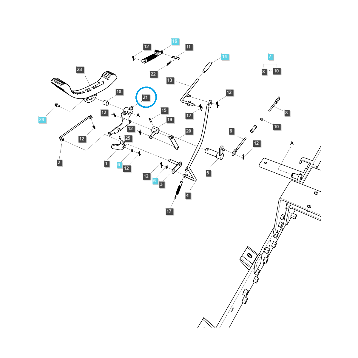 treibstofftanks - HST / TRG292 / LS Traktor-Pedalgestänge / Nr. 40206220