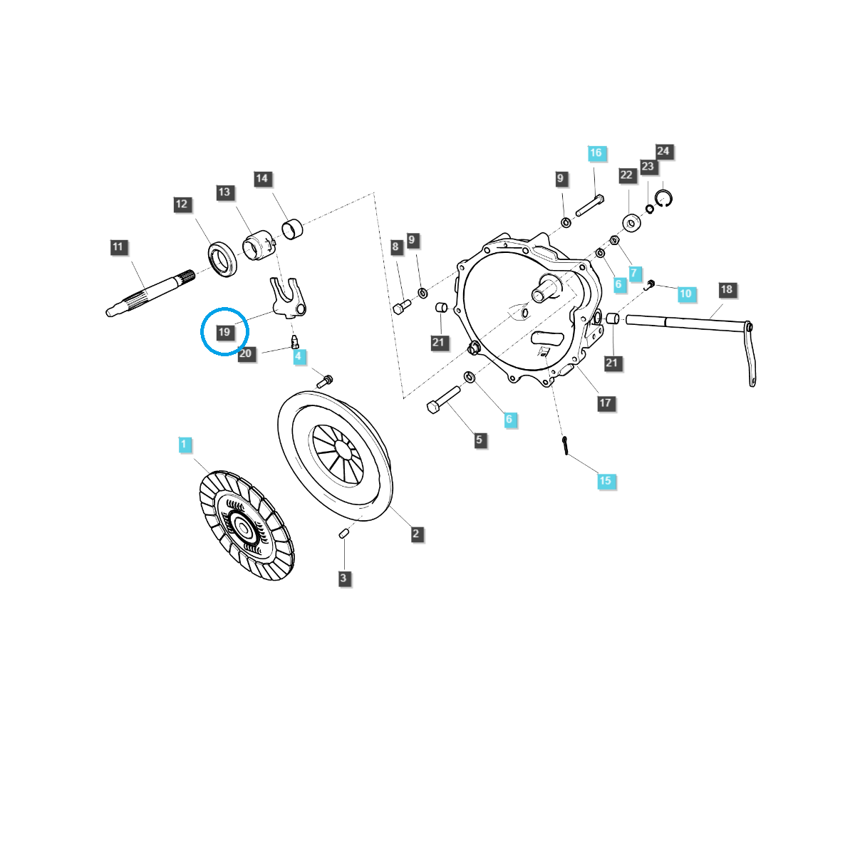 andere kupplung - Kupplungsausrückgabel / TRG250 / LS Traktor / Nr. 40010337