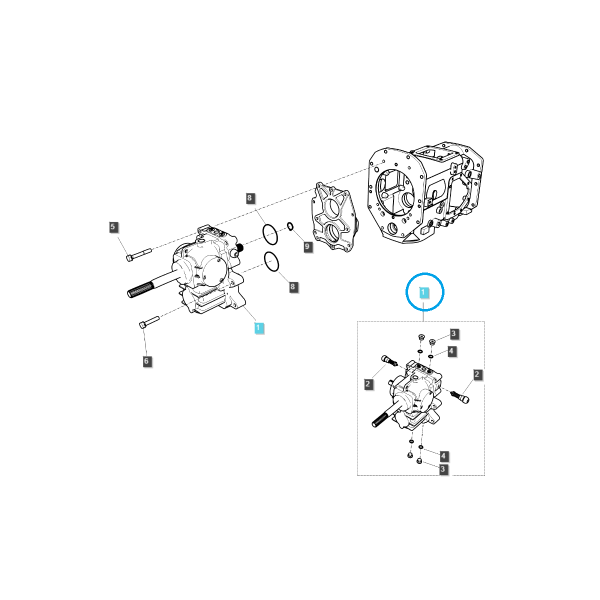 Hydrostatischer Übertragungsmechanismus / TRG270 / LS-Traktor 40445876