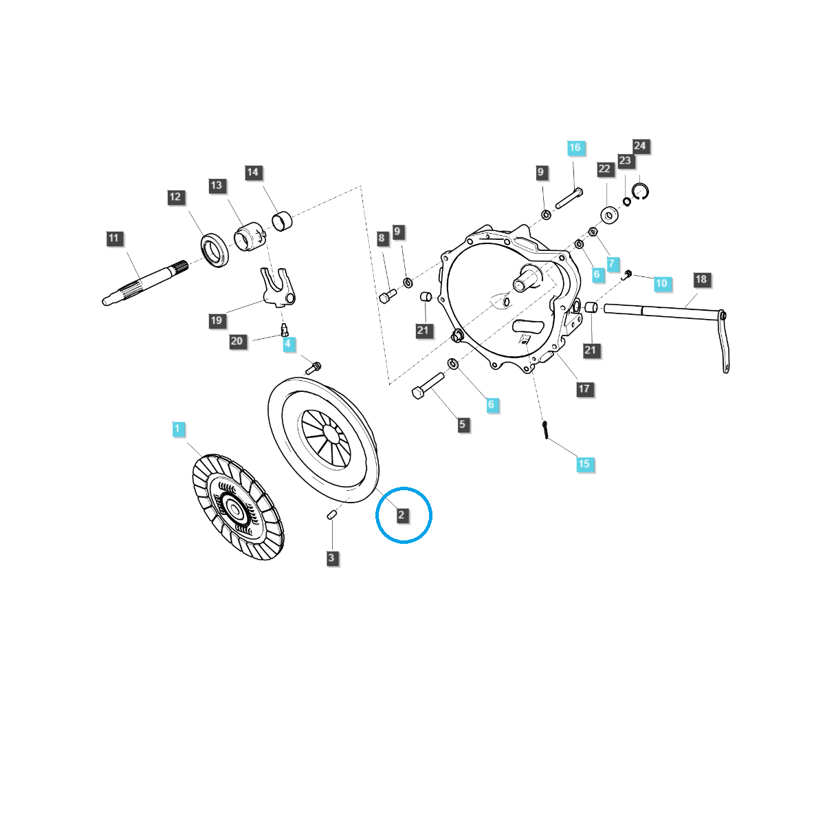 Placa de presión del embrague / Tractor TRG250 / LS / N.° 40226797