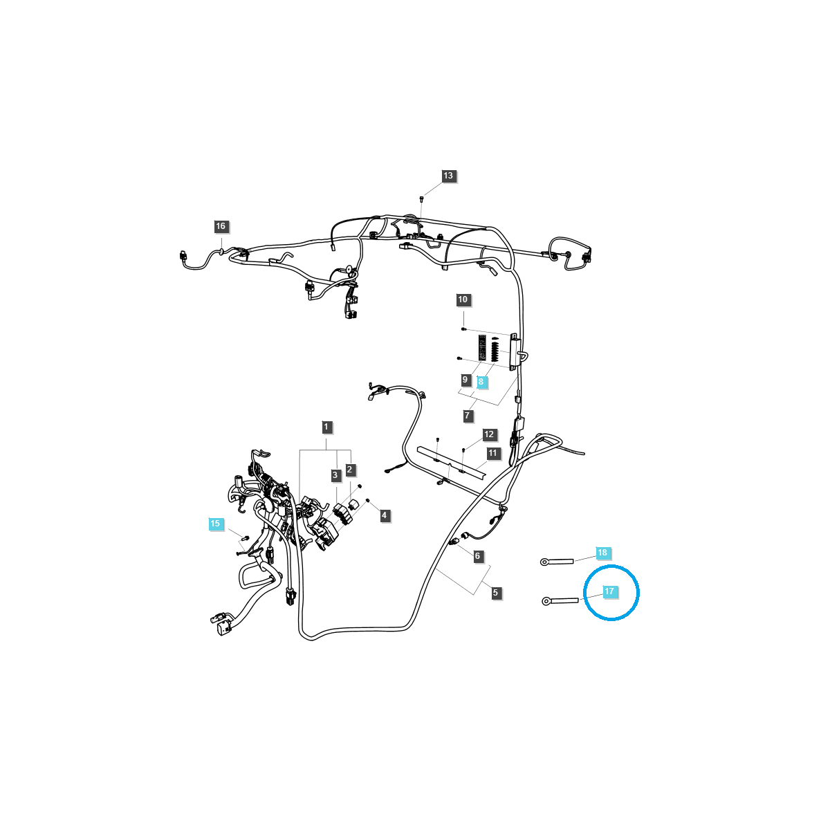 Brida para cables / Organizador de cables / A0640015 / Tractor LS / n.º 40012735