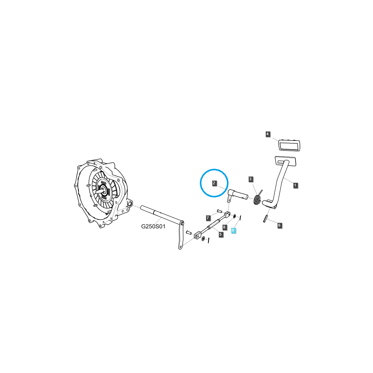 Levier intermédiaire de pédale d'embrayage / TRG260 / Ls Tractor 40292999