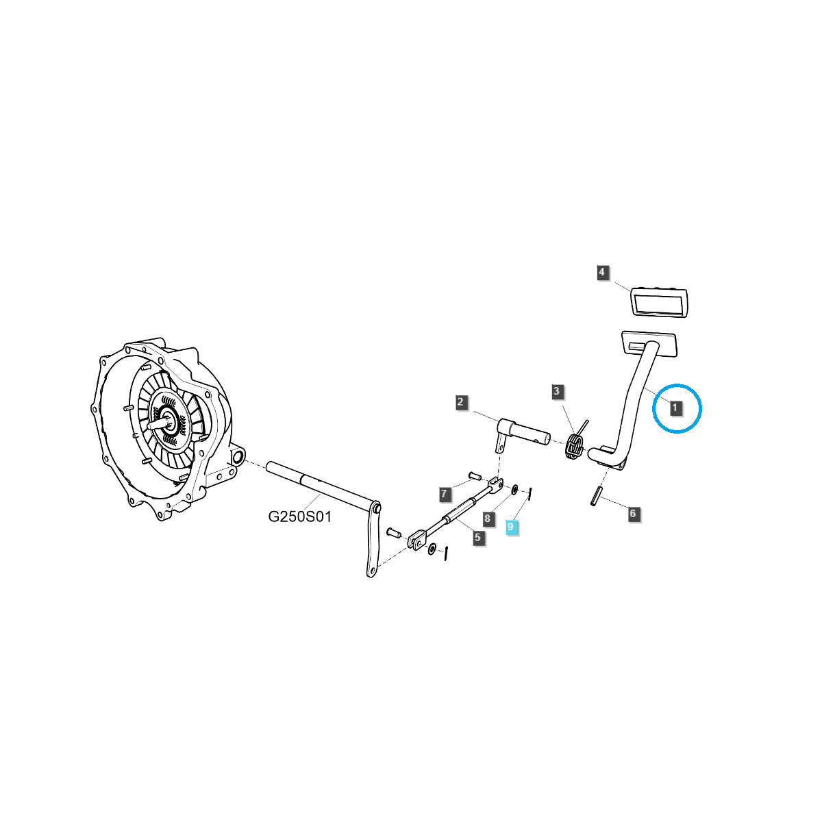 Pedal, clutch lever / TRG670 / Ls Tractor 40293000