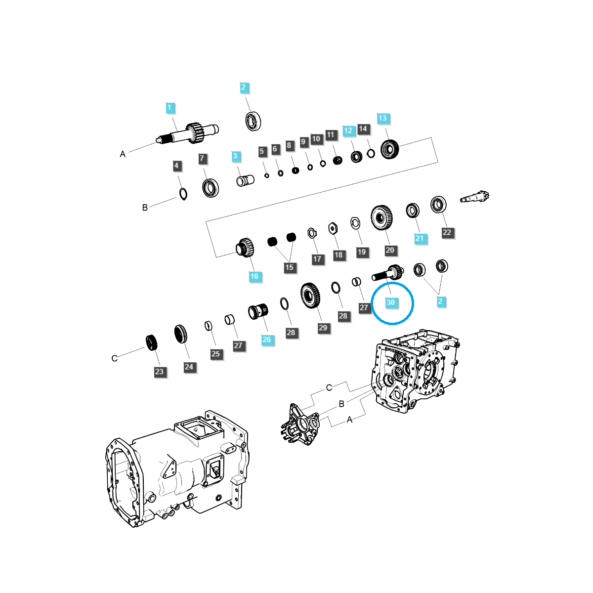 Gear connecting shaft / TRG285 / Ls Tractor 40328261