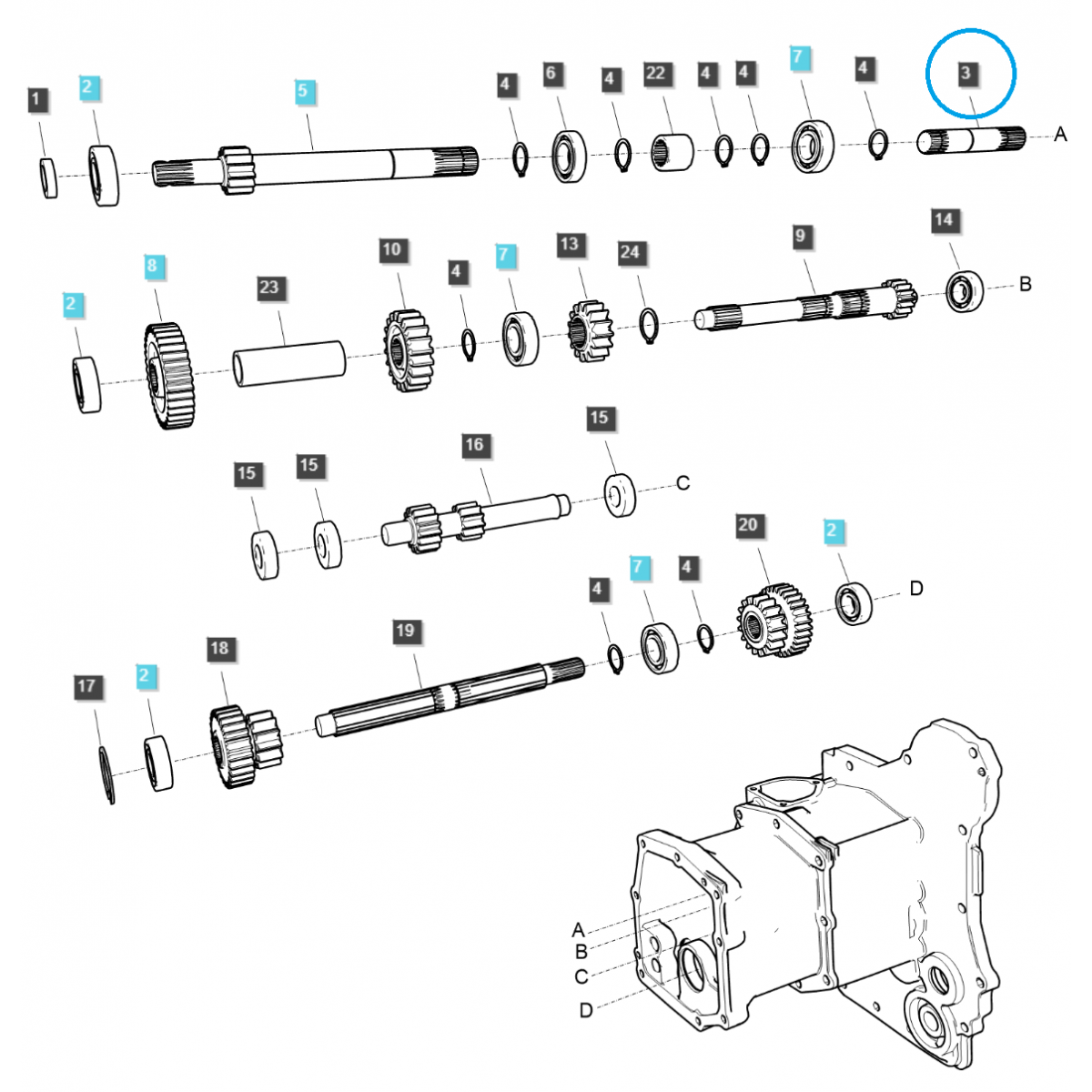 Arbre de liaison prise de force/transmission prise de force / TRG287 / Tracteur Ls 40309886