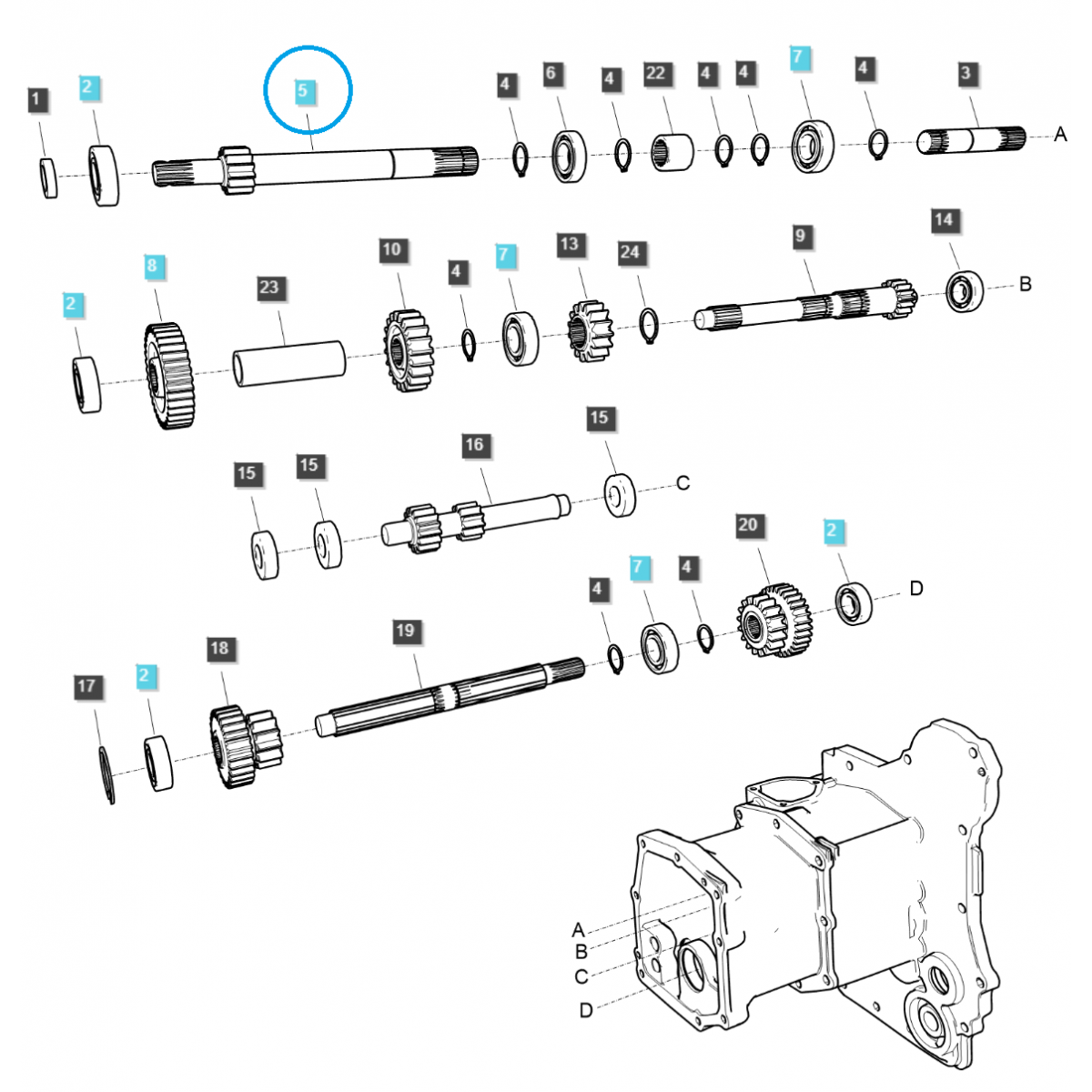 Arbre de transmission principal / TRG281 / Tracteur Ls 40309712