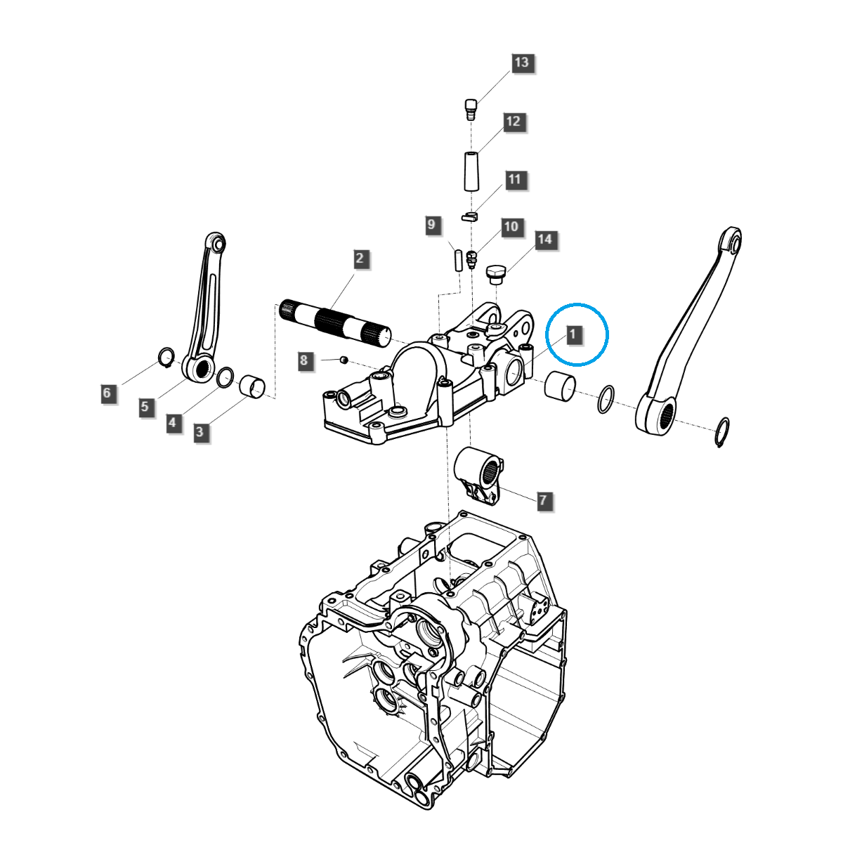 Dreipunkt-Hubgehäuse / TRG820 / LS Traktor 40194099