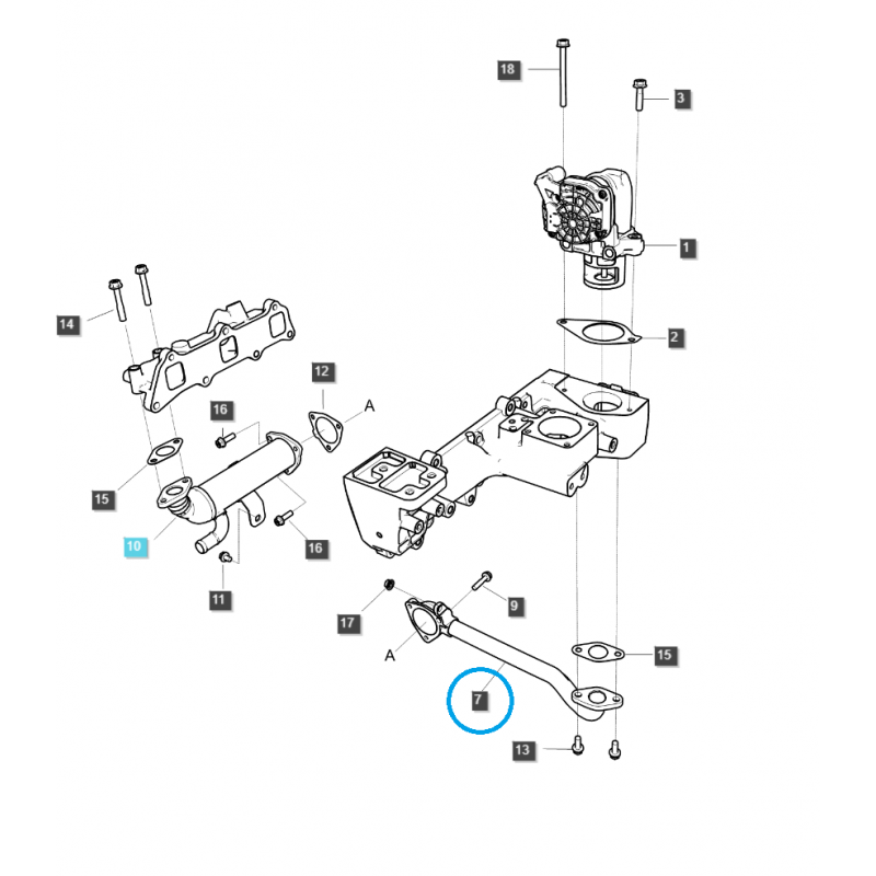 pozostale uklad wydechowy - Przewód EGR / EGQ200 / LS Tractor 40446684