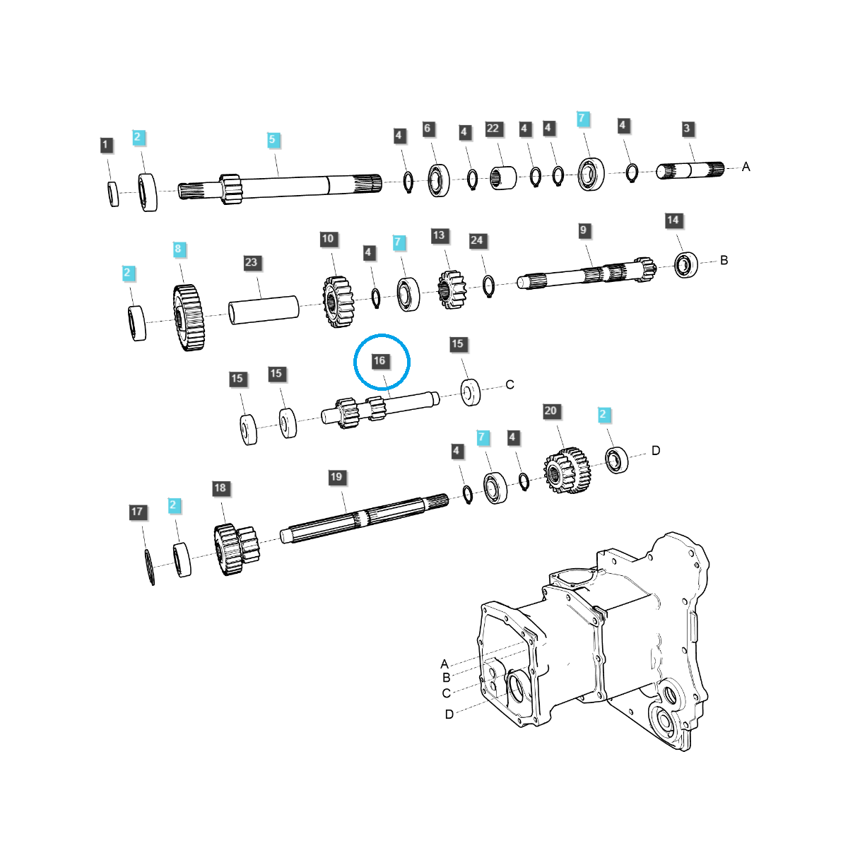 Hriadeľ prevodovky / TRG281 / Ls Traktor 40373828