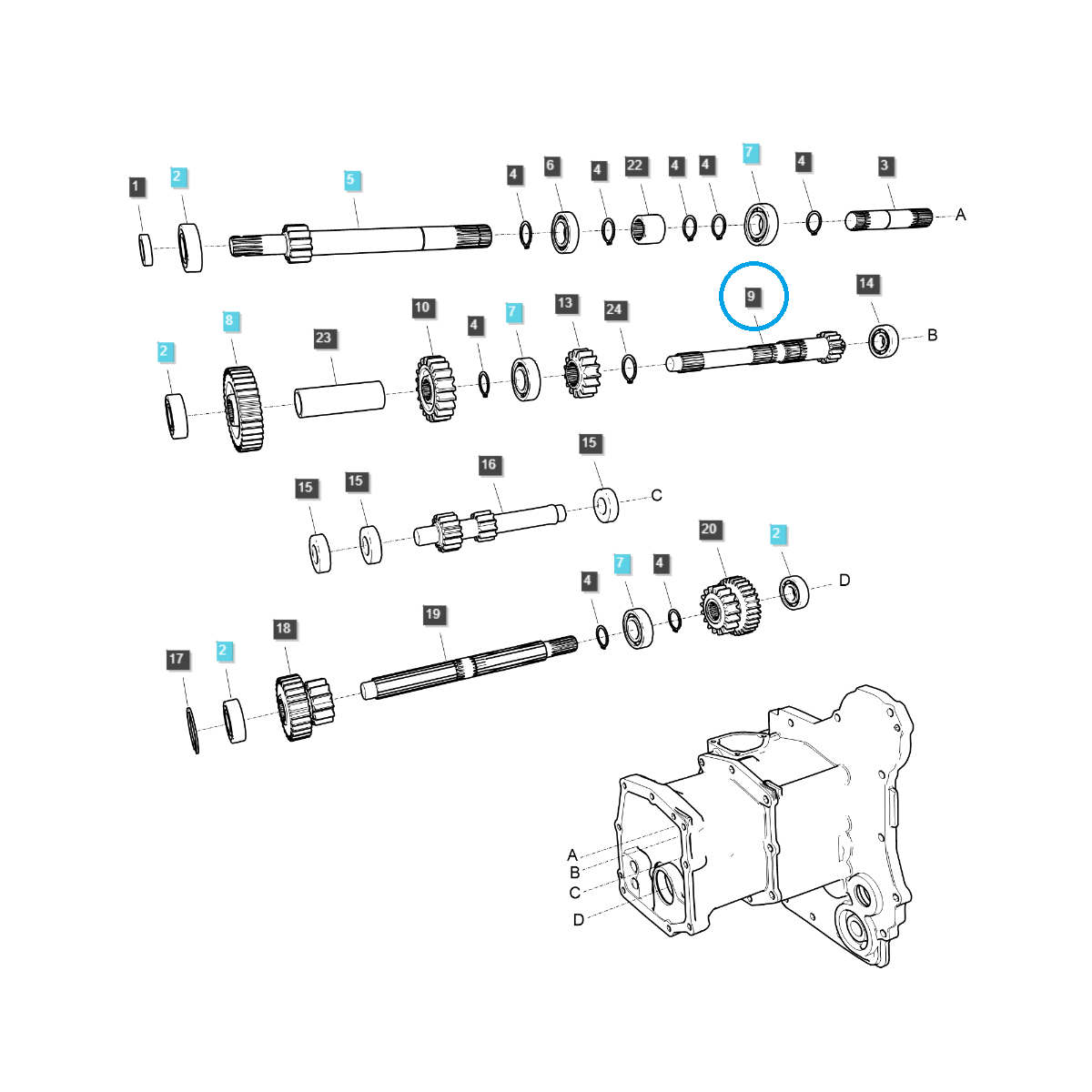 Hriadeľ prevodovky / TRG281 / Ls Traktor 40374632