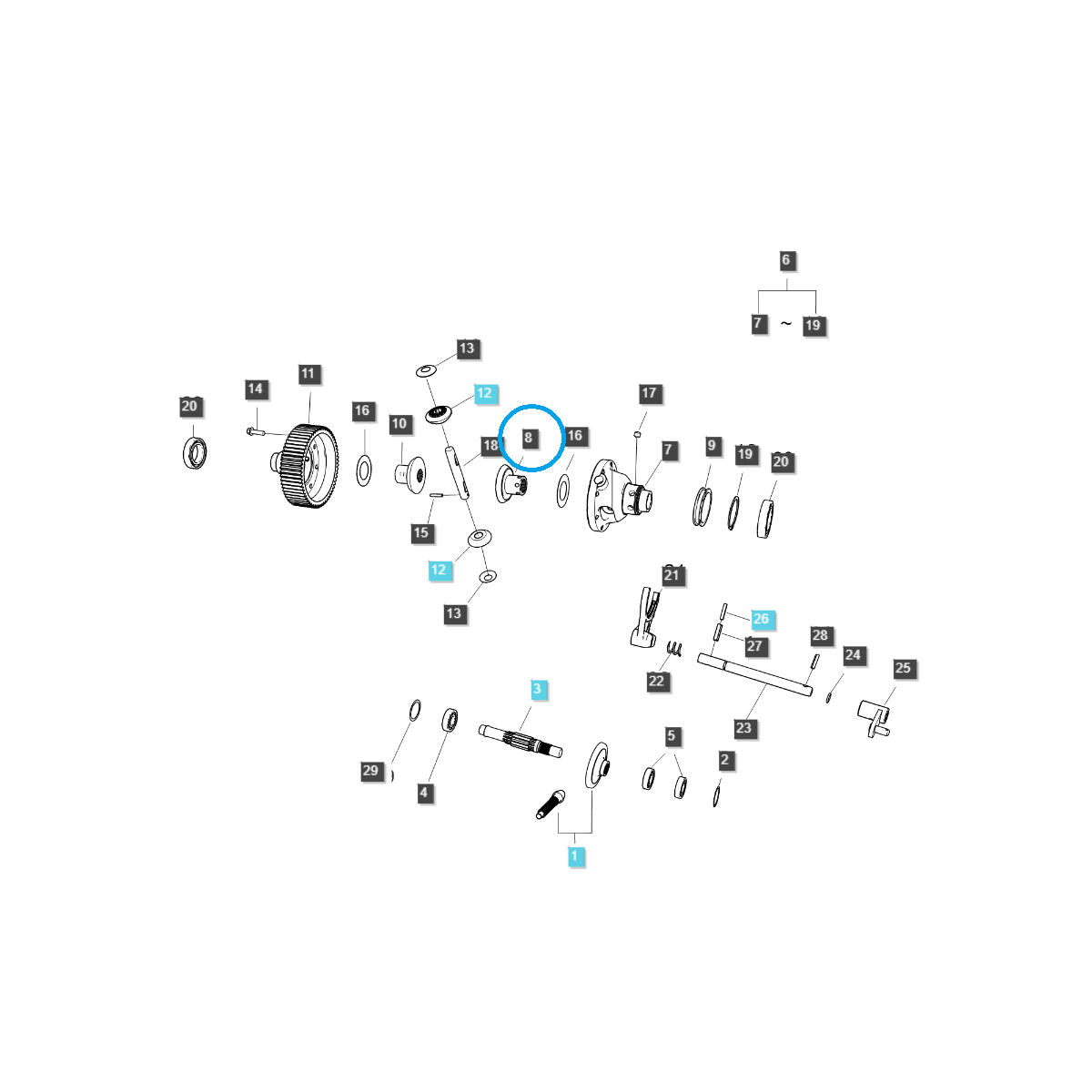 zębatki - Piñón diferencial/TRG310/Ls Tractor 40197000