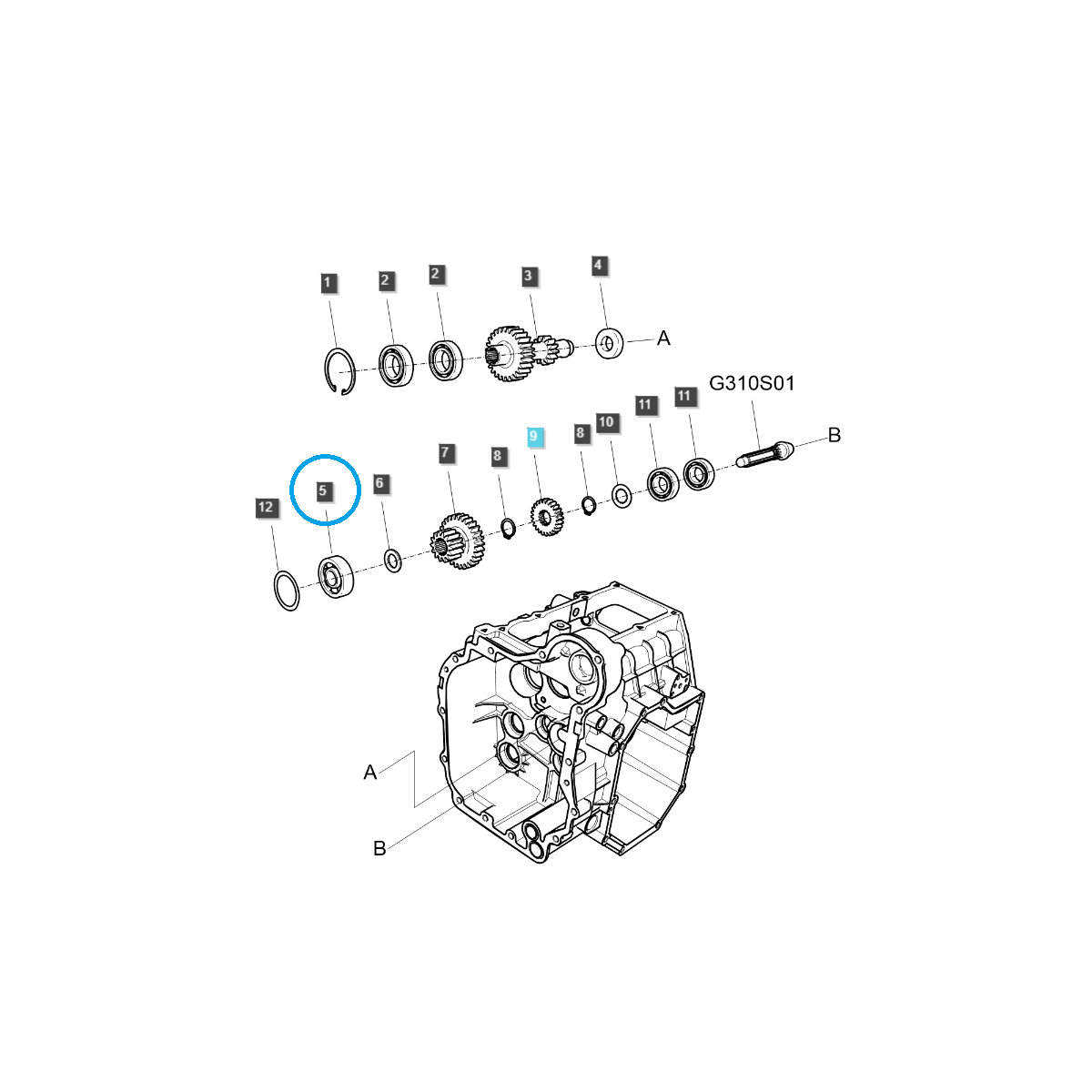 Ball bearing / 7303B / Ls Tractor 40290604