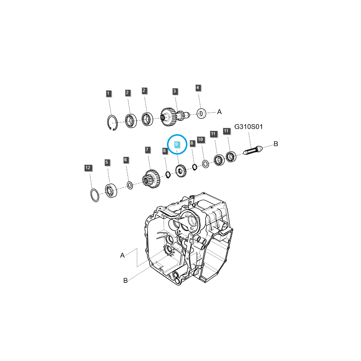 zębatki - Piñón impulsor del tractor 4WD / 24T / TRG288 / Ls 40309715