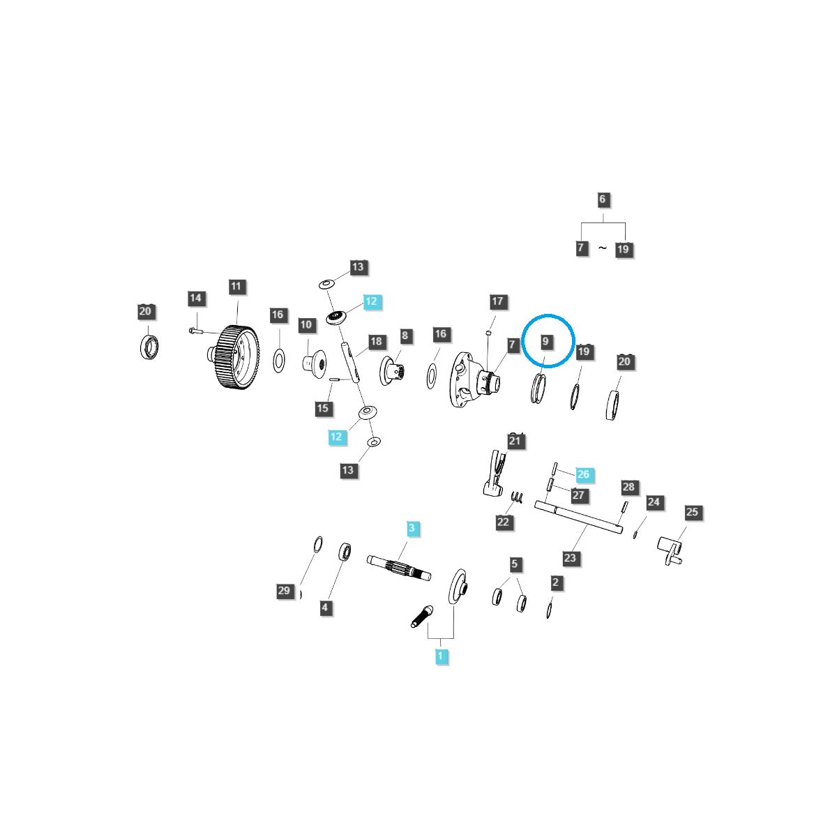 fahrsystem - Differentialhalter / TRG320 / LS Traktor 40195609