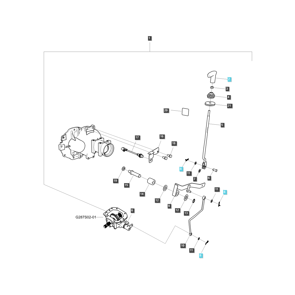 Zwischenachszapfwelle/PTO-Kit (CAB_HST) / LS-Traktor 20161526