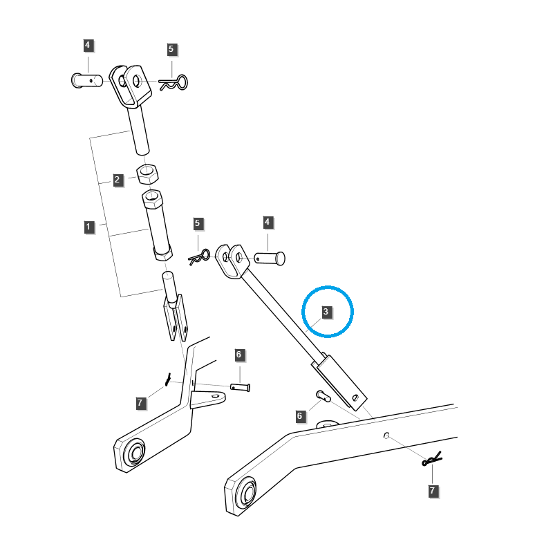 perchas - Varillaje de elevación del brazo de varillaje (LH) / TRG896 / LS Tractor 40337135
