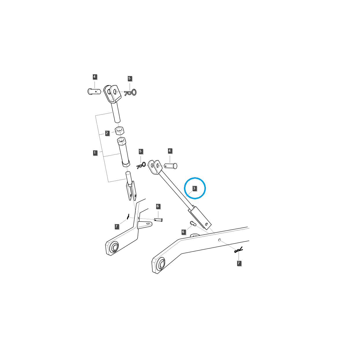 Tringlerie de levage du bras de liaison (LH) / TRG896 / LS Tracteur 40337135