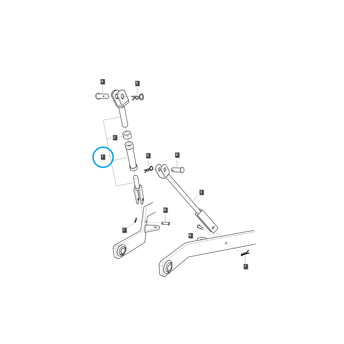 Linkage arm lifting rod (RH) / G896 / LS Tractor 40337137