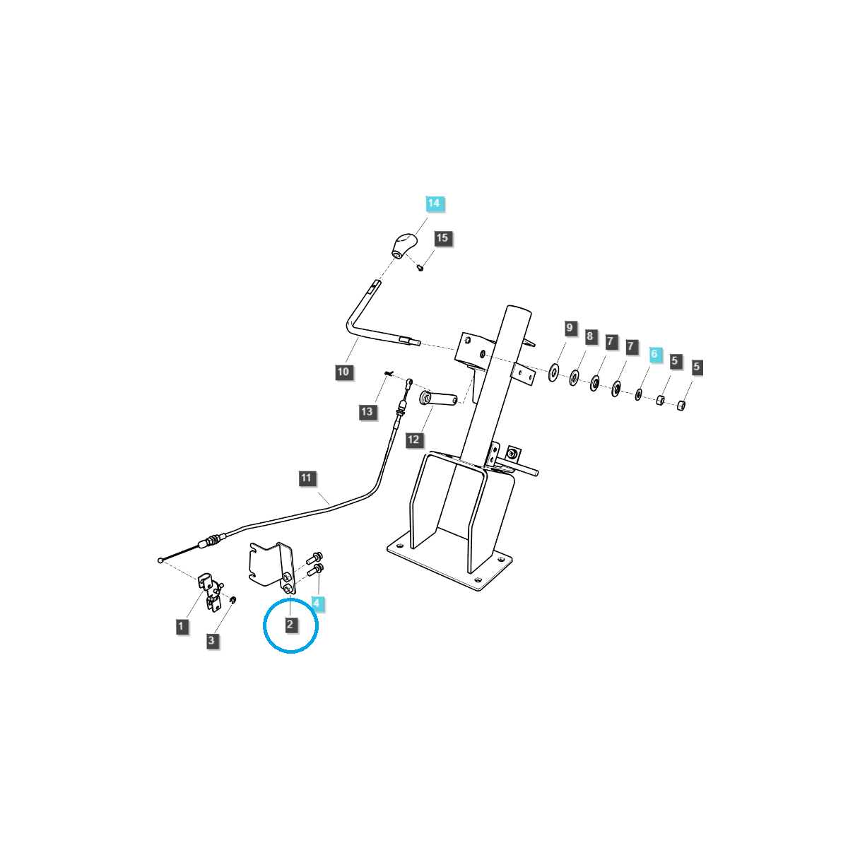 Support de câble d'accélérateur manuel - LS Tractor LS XJ25HST/LS J23HST/LS J27HST