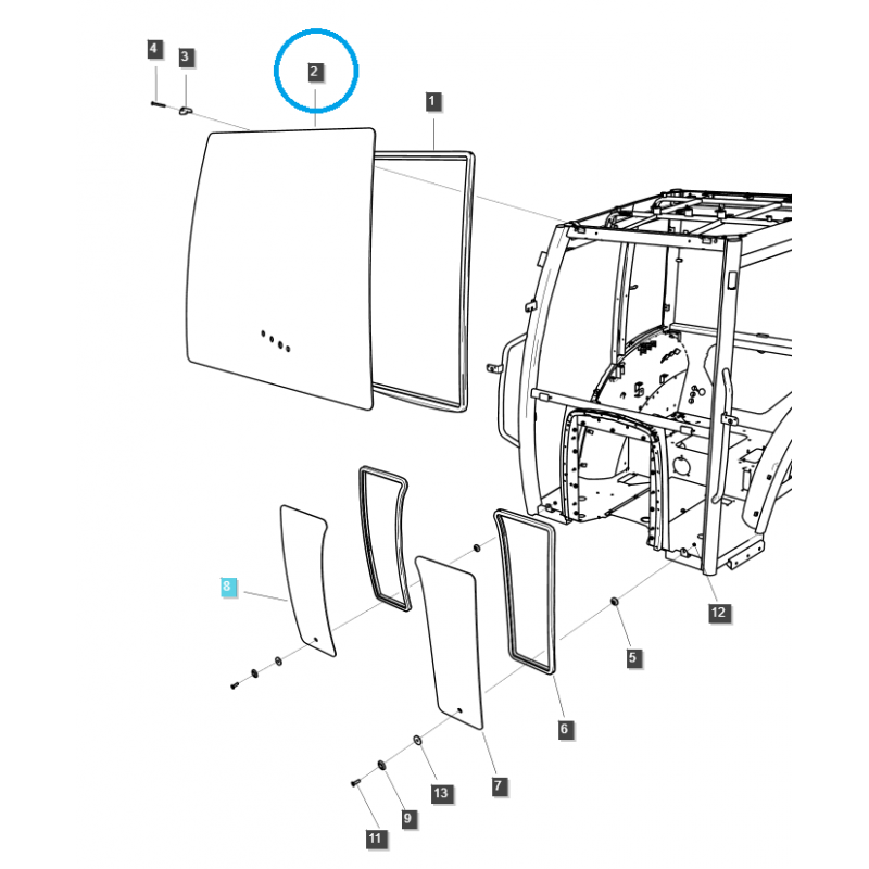 karosserieteile - Windschutzscheibe / TRG863 / LS Traktor / Nr. 40430047