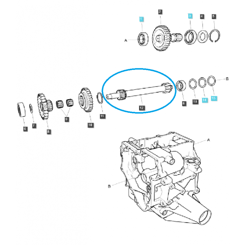 rollers - PTO/PTO gear shaft / 23T / TRG287 / LS MT1.25 / 40337025