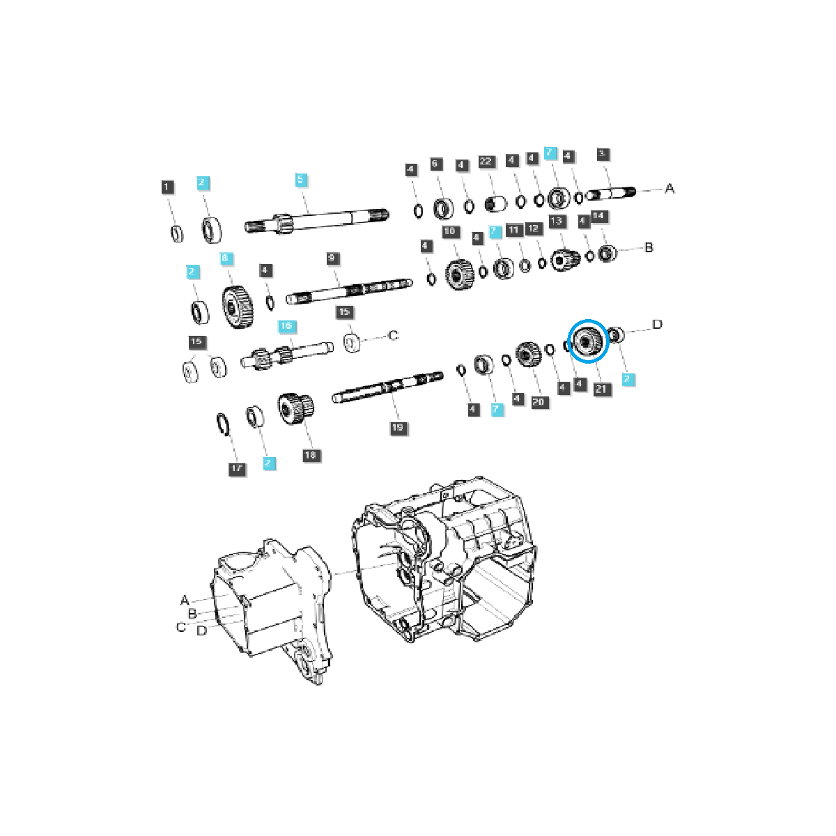 Pignon de changement de vitesse / DRVN 1 - TRG281 / LS J23 / J27 / XJ25 / 40292096