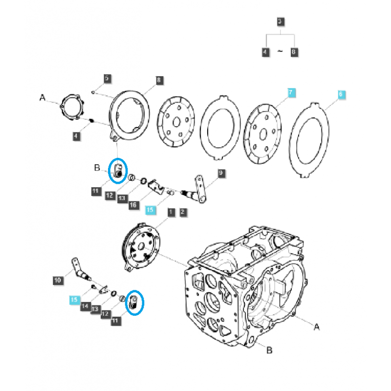 ostatní brzdový systém - Vnitřní brzdová páka TRG650 / Traktor LS / 40012618