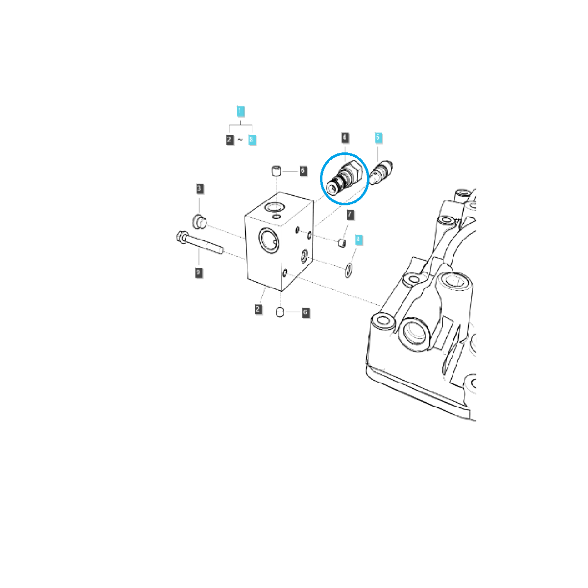 Prioritní ventil / G822 / Traktor LS / Č. 40349060