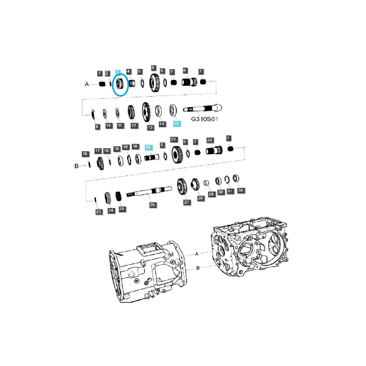 Selector de rango de velocidad TRG285 / LS Tractor / 40009137