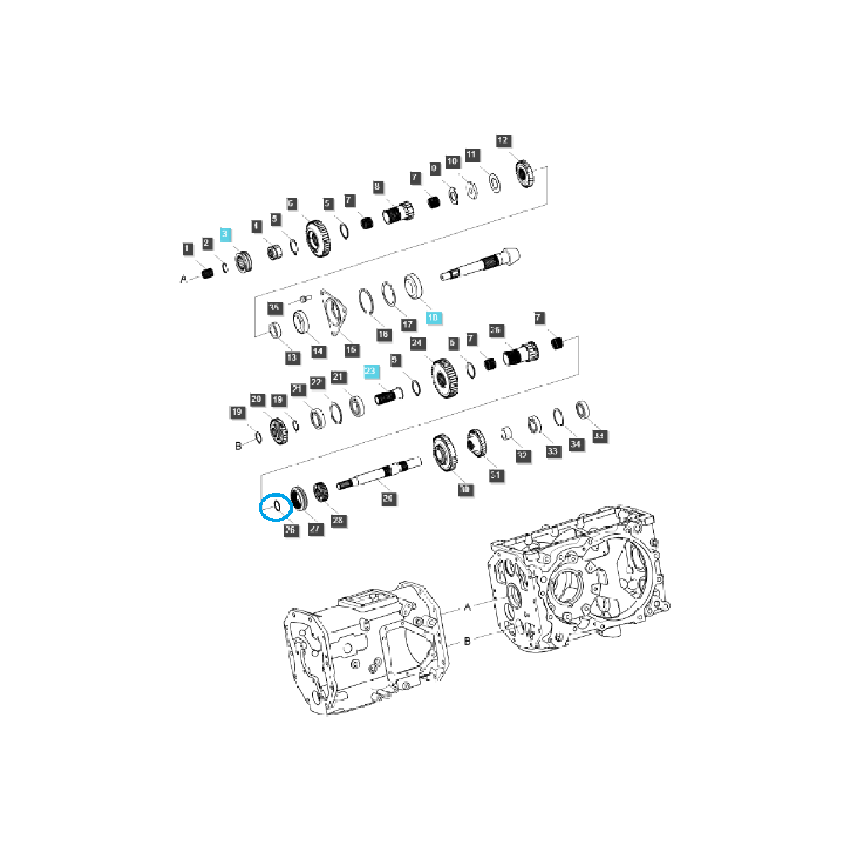 Anillo elástico Ø 32 mm / S81203501 / LS Tractor / 40029309