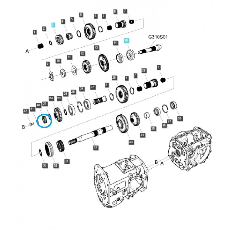 andere motor - Geschwindigkeitssensor-Abstandshalter / TRG288 / LS Traktor / Nr. 40413920