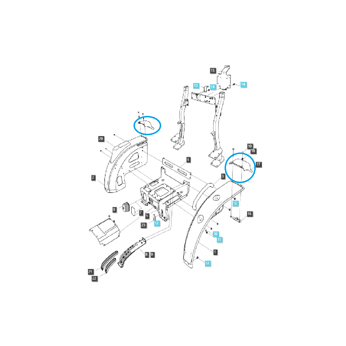 Mudguard Rear / TRG870 / LS Tractor / No. 40008305