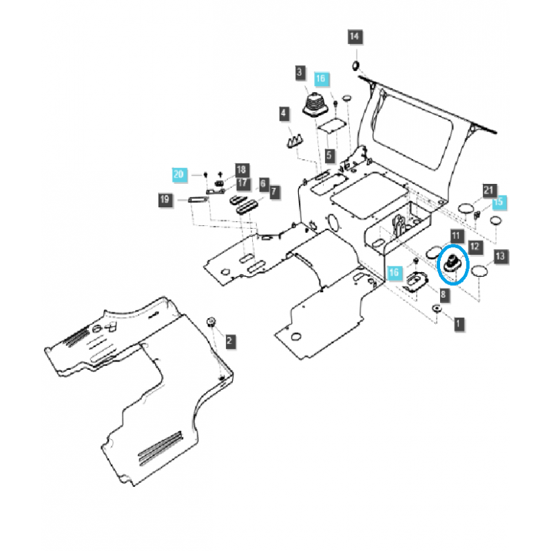 elemente der kabinenausstattung - Staubschutz / Faltenbalg / TRG869 / LS Traktor / Nr. 40254927