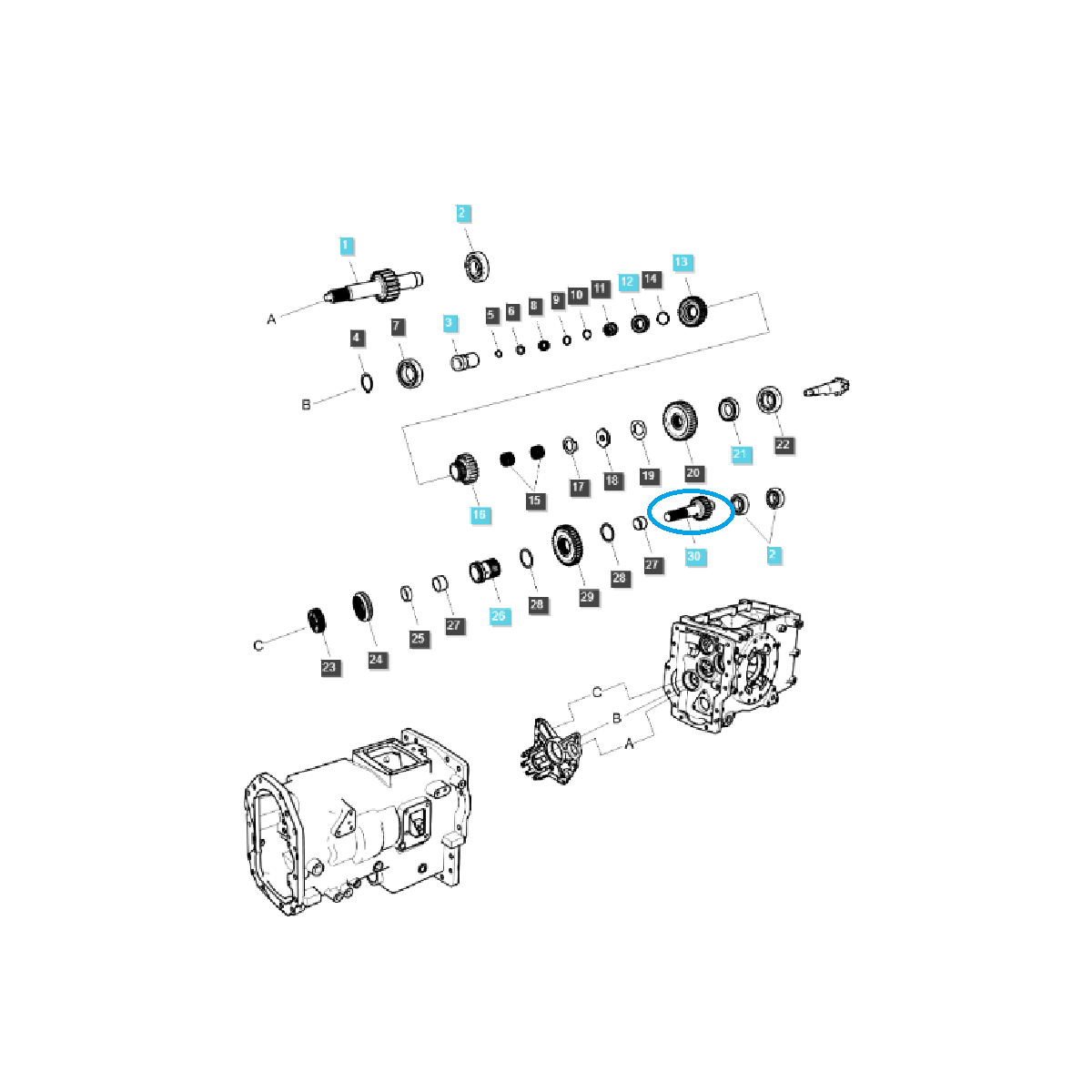 TRG285 / LS Tractor Range Getriebewelle / 40348907