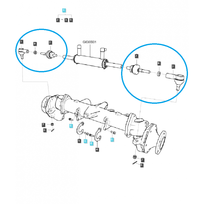 embouts de biellette de direction - Rotules de direction / LS MT1.25 / G610 / Tracteur LS / N° 40515798