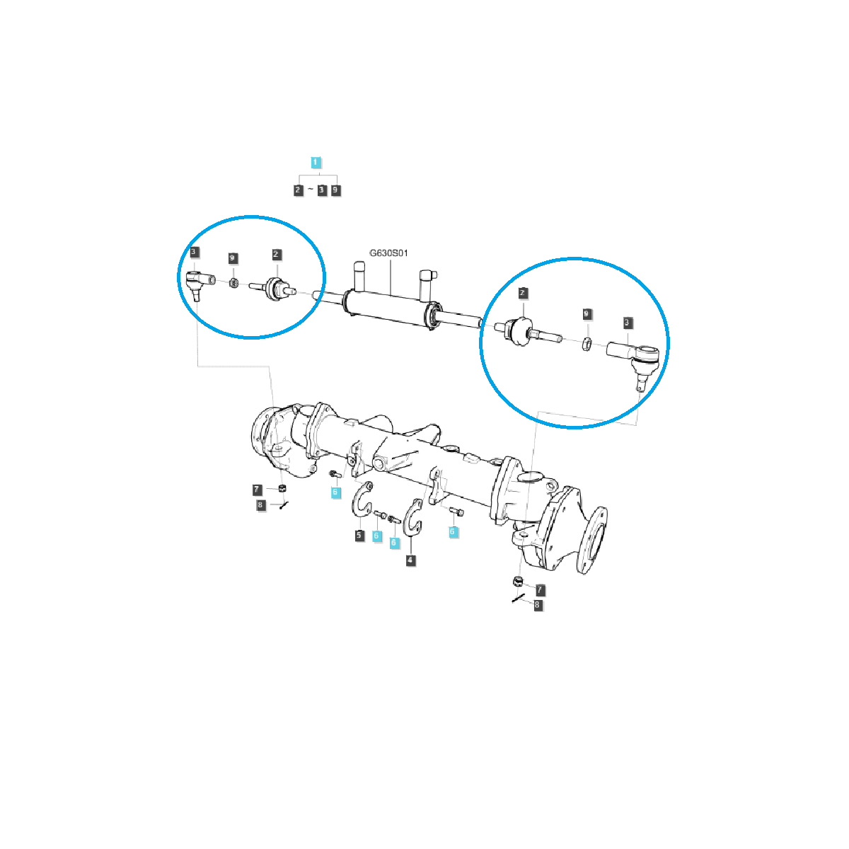 Końcówki drążka układu kierowniczego / G610 / LS Tractor / 40515798