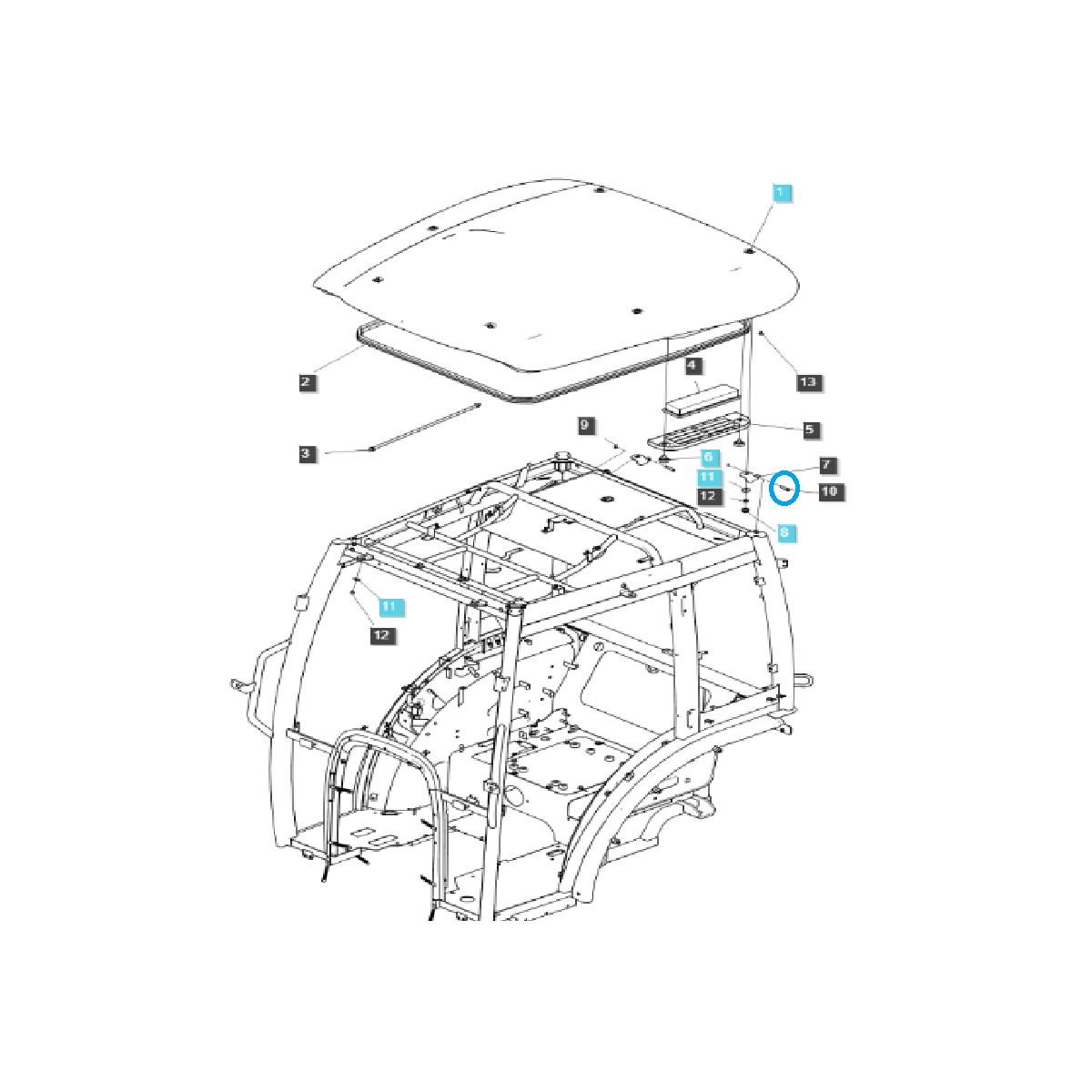 Pasador de techo / TRG867 / Tractor LS / 40278279