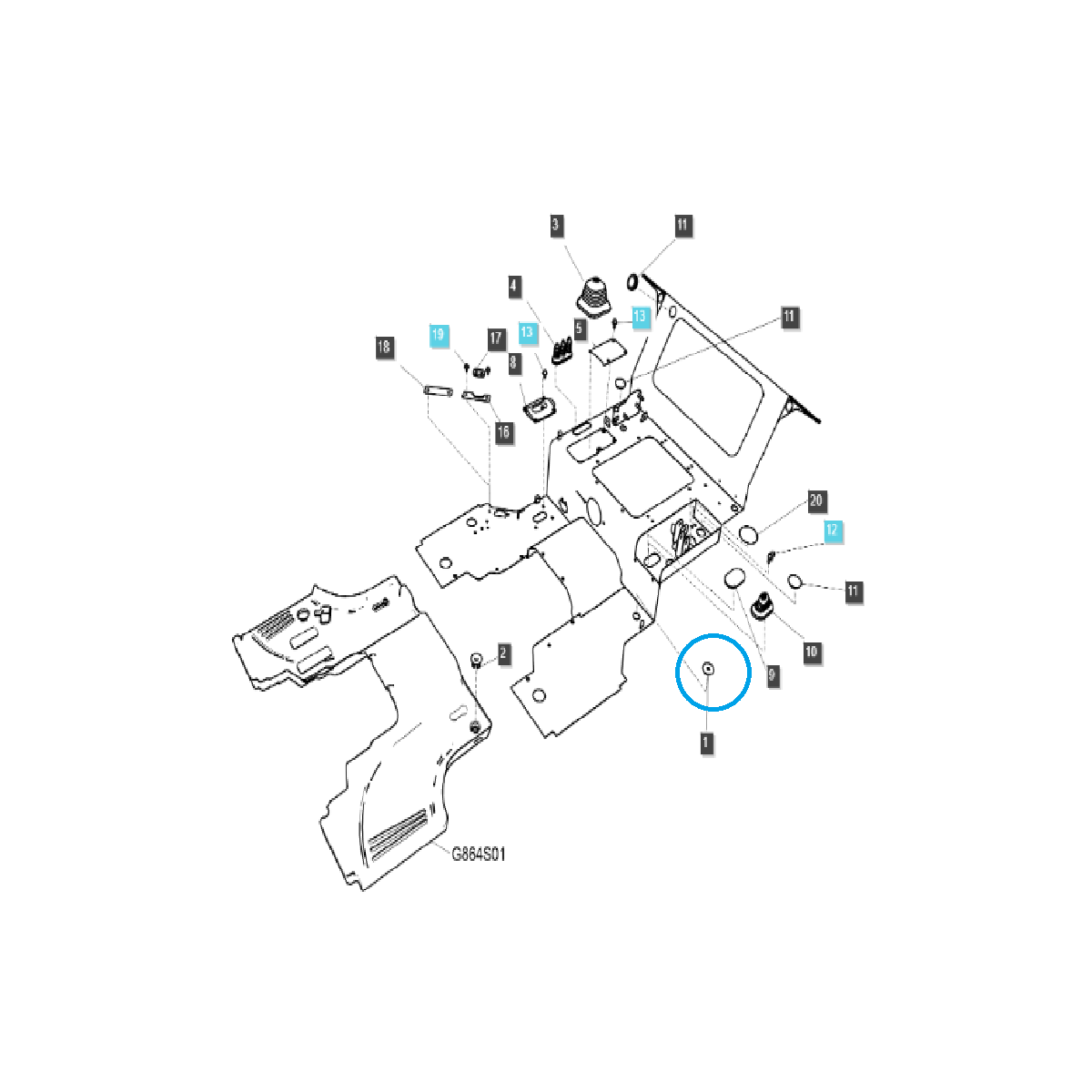 Cache anti-poussière de blocage de différentiel / TRG 869 / Tracteur LS / 40278281