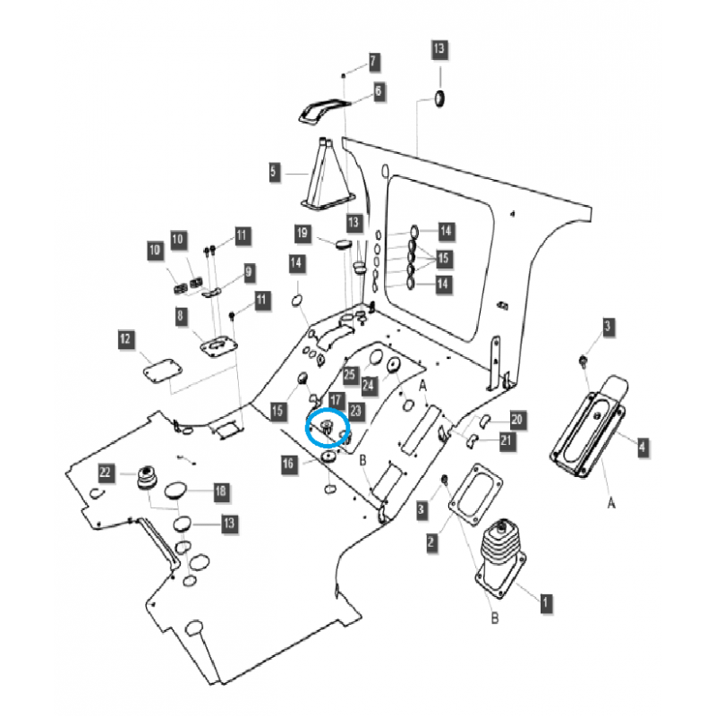 nuls - Douille de guidage de cric / couvercle / TRG869 / Tracteur LS / 40032871