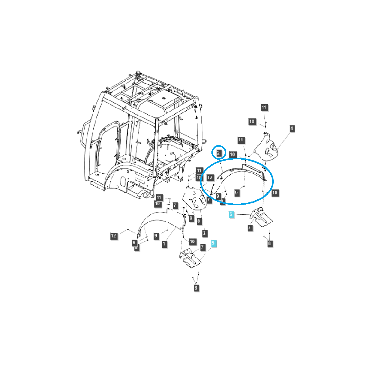 Guardabarros derecho / TRG868 / LS Tractor / 40281186