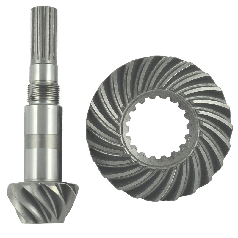 koła talerzowe - Crown wheel 18T / 23T / 108 mm + pinion shaft 9T / 14T / 158 mm / Kubota GL23 / L2800 / L2808 / L2900 / L3300 / L3408