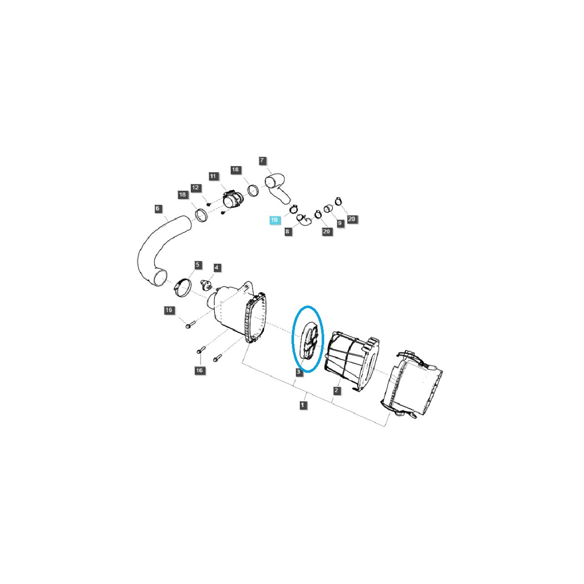 Air filter secondary element, elliptical TRG190 LS Tractor / 40340399