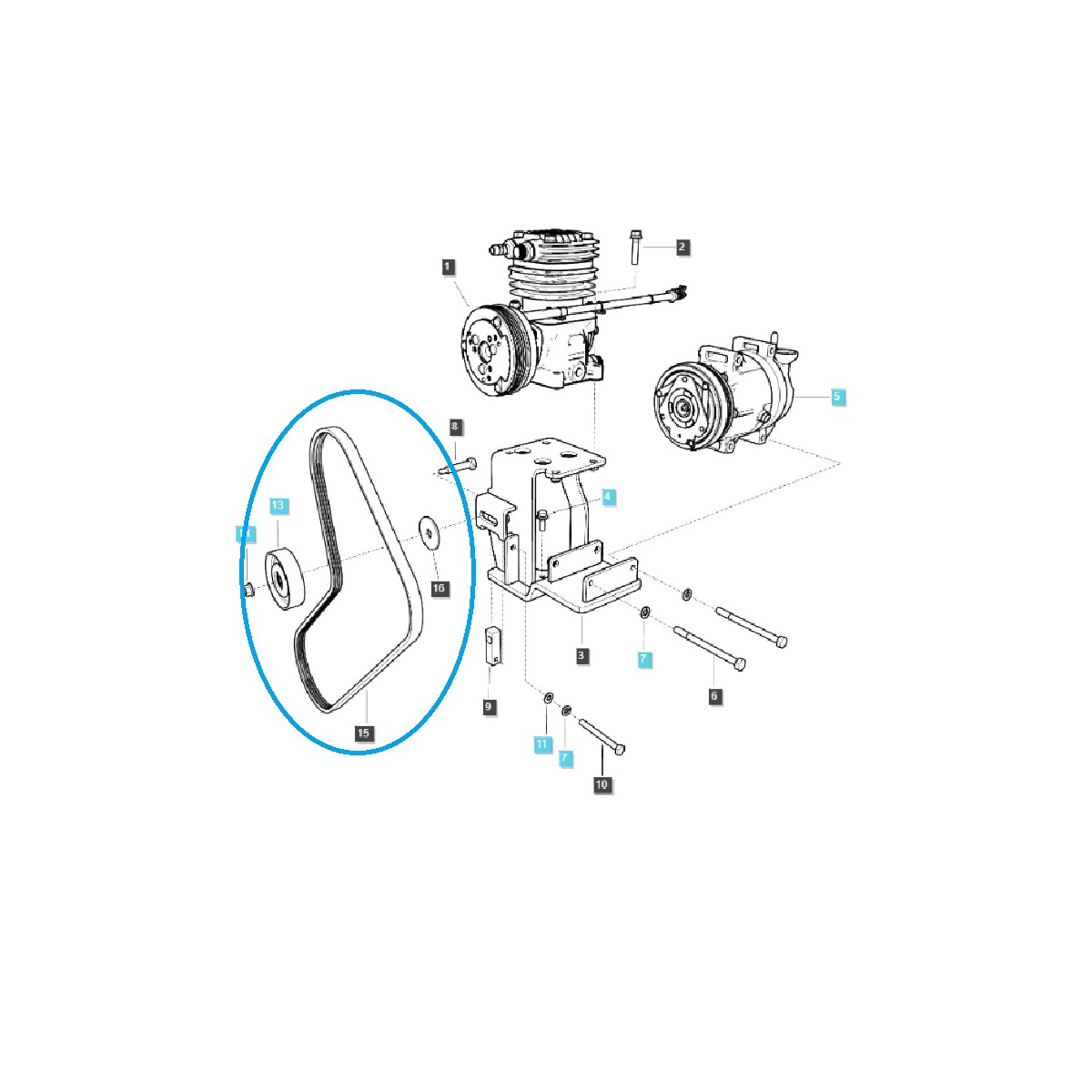 Courroie trapézoïdale 4PK1300 / LS Trakctor / 40326674