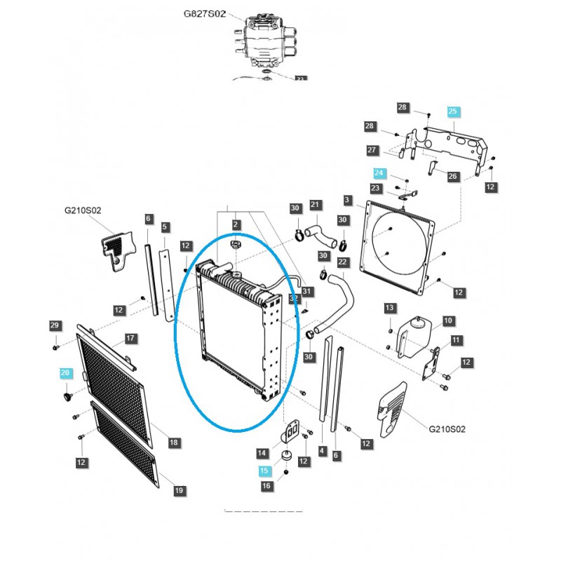 chladiče - Radiátor / LS XU6158 / LS XU6168 / č. 40410901 / TRG170
