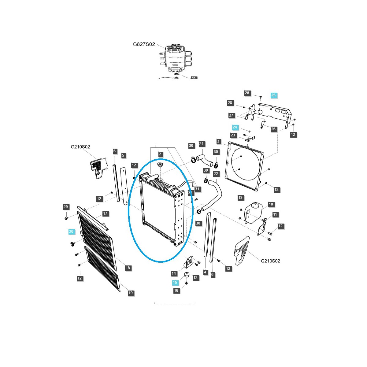 Radiador / LS XU6158 / LS XU6168 / no 40410901 / TRG170