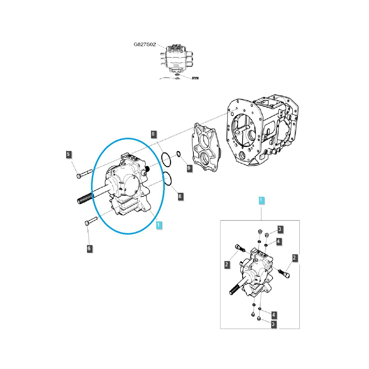 Caja de cambios HST - 33CC - TRG270 / Tractor LS / 40445877