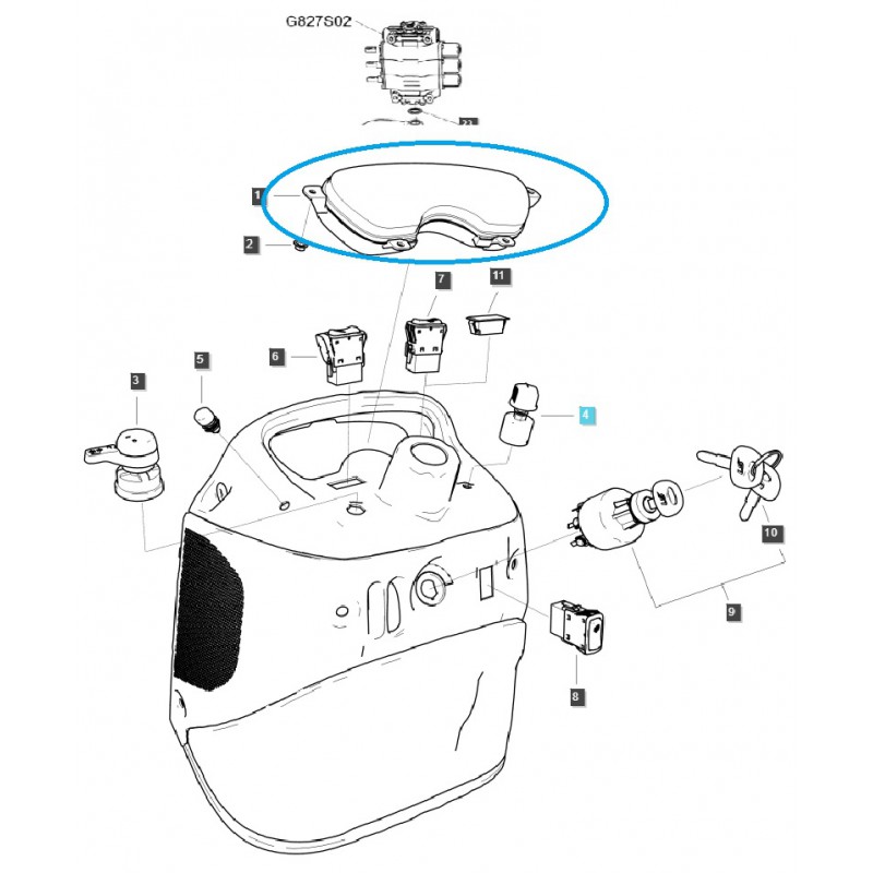 zbývající - Ovládací panel / palubní deska / TRG750 / LS Tractor / č. 40519630