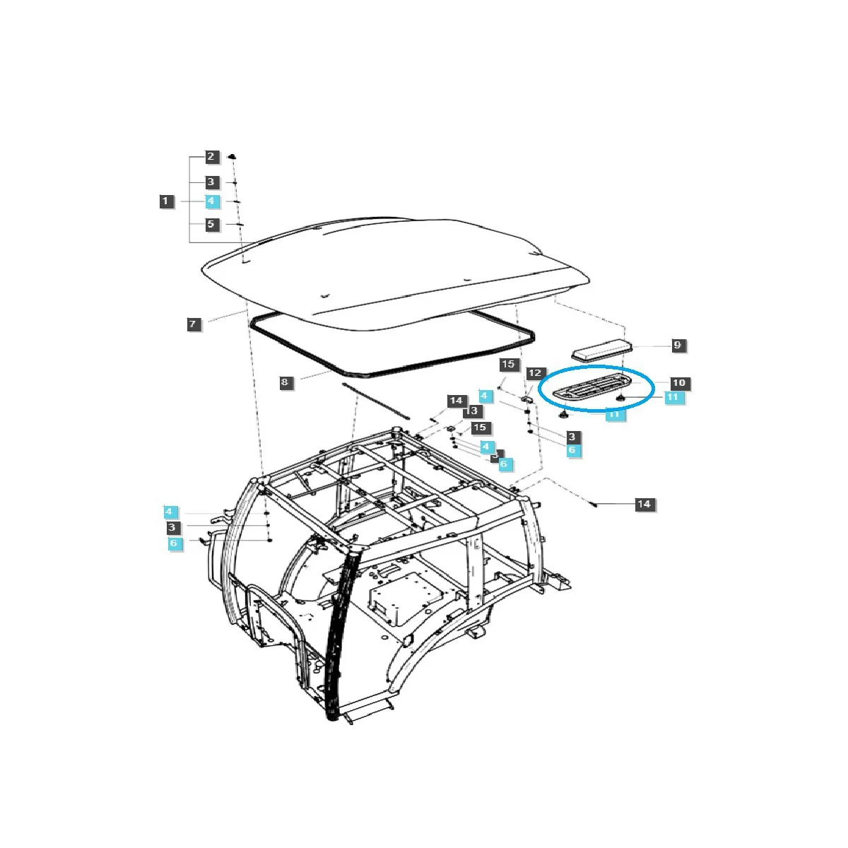 Filter cover / TRG867 / LS Tractor / no. 40254756